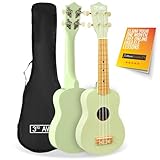 3rd Avenue Sopran-Ukulele Für Anfänger, 21 Zoll, 4 Nylonsaiten Mit Kostenloser Uke-Tasche – Pastellgrün – 1 Monat Kostenloser Online-Unterricht
