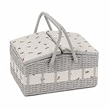 Hobby Gift Nähkästchen groß, Weidenkorb mit zwei Deckeln, Biene