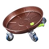 FONDOTIN Mobiler Runder Pflanzenteller aus Eisen mit Drehbaren Robuster Pflanzenroller für Drinnen und Draußen Vielseitiger Blumentopfwagen für Balkon Garten und Dekorativer Blumenständer
