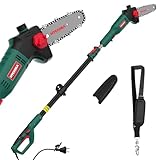 HYCHIKA Hochentaster Elektrisch, 750W Teleskop Kettensäge, Elektrische Hochentastungssäge, 162-220 CM Teleskopstange, 11 m/s Kettengeschwindigkeit, für Müheloses Schneiden und Beschneiden von Ästen