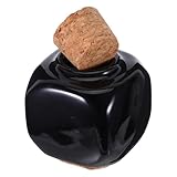 COLLBATH Keramik Maniküre Flasche mit Holz korken Wiederverwendbarer Schwarzer Nagellack Medizinbehälter Kompakter Nageldesign Flüssigkeitsbecher Langlebiges Manicure Zubehör