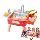 Küchenspüle Spielzeug | Kinderküchen Waschbecken Mit Fließendem Wasser - Pädagogisches Vorschullernspielzeug Zur Sinnesentwicklung Und Feinmotorik Förderung