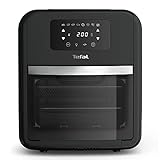 Tefal FW5018 Easy Fry Oven & Grill 9-in-1 Heißluftfritteuse | 11Liter für 6 Portionen | 7 Zubehörteile | 8 Programme | Online-Rezepte | gesunde Friteuse ohne Öl | schnell & energiesparend | schwarz