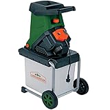 Gardebruk® Gartenhäcksler 3100 W max. 40 mm Aststärke Elektrisch 50 L Robuste Auffangbox Messerhäcksler Schredder Holz