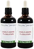 2x 100 ml Lugolsche Lösung 7% | Inhaltsstoffe in pharmazeutischer Qualität | 21% Lugols liquid Formulierung | 7 Prozent elementares Jod und 14% Kaliumjodid | Doppelpack | Heiltropfen®