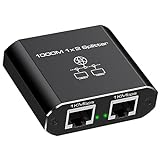 VEDINDUST LAN Splitter 1 auf 2 1000Mbps Ethernet Splitter LAN Switch 2 Port Mit Type-C-Netzkabel Gigabit Switch für Computer, Hub, Switch, Router, Set-Top Box, Digital TV, et