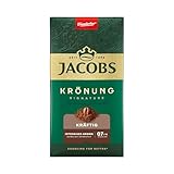 Jacobs Filterkaffee Krönung Kräftig, dunkle Röstung, Kaffee gemahlen, geröstet in Deutschland, ideal für Filterkaffeemaschine & French Press, Intensität 7/10, 500 g