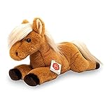 Teddy Hermann 90265 Pferd liegend 34 cm, Kuscheltier mit idealem Recyclinganteil (Füllmaterial)