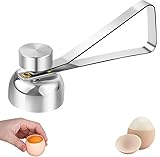 RXKFIGX Cutter Eieröffne Eieröffner Stainless Steel Egg Topper Cutter Metall Eierschale Cutter Zeitsparender Metall Eierschale Cutter für Rohe/Gekochte Eier