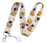 Pinstant Astronaut, Weltraum, Mond, Sterne, Planeten, Saturn, Sonnensystem, Kawaii, 45 cm, Umhängeband, Schlüsselband, Ausweis, Handy-Pin-Gurt