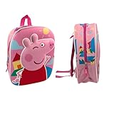 mybagstory - Rucksack Peppa Pig 3D - Kinder 31 x 26 x 10 cm - Relief-Effekt - 1 Reißverschlussfach + Netzfach - verstellbare Träger - Kindergartentasche - Geschenkidee