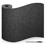 Filzgleiter Selbstklebend Schwarzgrau, Filz Selbstklebend, Filzgleiter für Stühle, 40x200cm 3mm Dicke Möbelgleiter, Anti-Rutsch Stuhlgleiter, Filz für Möbel, Couch, Box Liner, Cup Mat, DIY