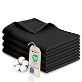 Bellphany 4er Set Premium Geschirrtücher schwarz - Küchentücher aus 100% Baumwolle, Oeko-TEX® zertifizierte Geschirrhandtücher, 45x60cm, schwarz einfarbig