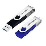 SANKESU 2 Stücke 128GB USB Stick 3.0 USB Flash-Laufwerke Speicherstick Rotate Metall, High Speed USB Flash Drive, Externes Datenspeicherlaufwerk Kompatibel mit Computer/Laptop(Schwarz/Blau)