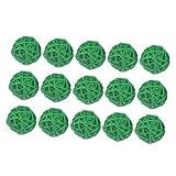 VALICLUD 15 Stück Teiliges Rattan Dekokugeln in Dunkelgrün Langlebige Weinrebe DIY Hängende Ornamente für Kindergarten Hotel Bar Wand und Weihnachtsbaumdekoration