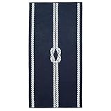 ZOLLNER Strandlaken - saugstarkes und strapazierfähiges Handtuch in 100x200 cm - waschbar bis 60°C - Baumwolle in blau - Elegantes Seil und Knoten Design - Oeko Tex® Zertifiziert