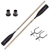 Set:1 Paar (2 Stück) Holzruder P-Strong mit entfernbar Ruderblatt aus Komposit / nur Ruder oder Ruder + Dollen (2 Typen) zur Auswahl (270 cm, Ruder mit Ruderdollen und Manscheten)