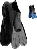 Cressi Agua hochwertige Schwimmflossen, Flossen zum Schwimmen und Schnorcheln, unisex, schwarz/silber, 41/42 (6.5/7.5)