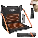 EULANT Aufblasbares Beheiztes Stadion Sitzkissen mit Rückenlehne, Tragbares USB Stadionsitz für Camping Outdoor-Bleicher Kajak Angeln Sportveranstaltungen Konzert Ausflüge Wandern,Schwarz