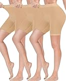 Damen Shorts Radlerhose Kurze, 3er Pack Anti Scheuern Unterhose für unter Kleider, Nahtlos Hohe Taille Frauen Panties Hotpants Damenunterhosen Unterwäsche Boxershorts für Yoga, Fitness, Täglich Tragen