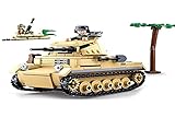 Sluban Klemmbausteine SL95562, WWII - Leichter Dt. Panzer (356 Teile) [M38-B0691], Spielset, Klemmbausteine, Soldaten, mit Spielfigur, Army WWII, Multi Color