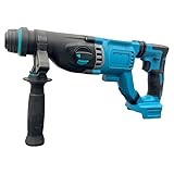 Akku Bohrhamme, Bürstenloser SDS Plus Hammerbohrer kompatibel mit Makita 18V Akku, 1,6/3/4,7J Schlagenergie, 3 Funktionen, mit 4 Bohrern und Dämpfung für Beton, Mauerwerk, Wände (ohne Akku) (3J)