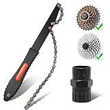 Fengzio Kettenpeitsche mit Zahnkranzabzieher Kassettenfreilauf und Ritzelabzieher Rotierendes Schwungrad, Neuer 2 in 1 Universal Freilauf Entferner Werkzeug für 5-12 Fach Kassette