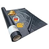natureXpert – 2 x 25 m Universal-Abdeckfolie UV-beständig, Made in Germany, Schwarz - für Garten, Haus, Pool, Silo Abdeckung und Bau – wasserdicht und zum einfach zuschneiden