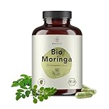 BIONUTRA® Moringa Kapseln Bio (270 x 600 mg), deutsche Herstellung, 2-Monatspackung, rückstandskontrolliert, vegan, laktose- & glutenfrei, hochdosiert, Bio-Qualität ohne Zusätze