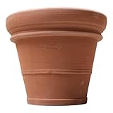 Pflanzgefäß Blumentopf Übertopf konisch rund Doppio Bordo LISCIO Echtes Terrakotta -Handarbeit- ABSOLUT FROSTFEST (30cm)