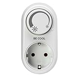 Steckdosen-dimmer | Drehregler für Helligkeit | Drehknopf stufenlos regelbar | Zwischenstecker | für LED, Halogen usw.