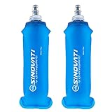 SINOVATI® TPU Faltbare Trinkflaschen, Soft Flask, Wasserflasche BPA-Frei Sportflasche für Trinkrucksack, Fahrrad, Wandern,Joggen,Camping und Klettern (Blau, 500ml x 2)