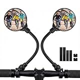 2 Stück Fahrradspiegel, 360° Drehbar & Einstellbar, für 22-32mm Lenker, Sicherer Convex Rückspiegel für Mountainbikes, Rennräder und Fahrräder, langlebig & leicht zu montieren
