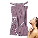 Anoddoyu Duschmantel für Damen, Damenbademantel - Tragbares Handtuch aus Korallenvlies,Body Shower Bademantel-Handtuchwickel mit Tasche für Männer und Frauen