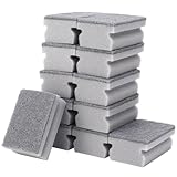 12 Stück Spülschwamm Küchenschwamm für hartnäckigen Schmutz, Putzschwamm mit Scheuervlies, Langlebig Geschirrschwamm Topfschwamm, Grau