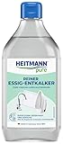 HEITMANN pure Reiner Essig-Entkalker | Kraftvoller Kalklöser für Küche & Bad | Frei von chemischen Zusätzen | Für Oberflächen und Haushaltsgeräte | 500 ml