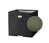 Premium Polyrattan Pflanzkübel Blumentopf Blumenkübel Hochbeet Kübel für Balkon Garten Terrasse (Grün)