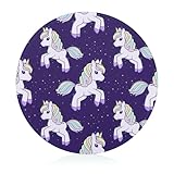 Einhorn-Lila Schneidbrett Rutschfest Glasbrett Glasschneidebrett Für Obst Gemüse Fleisch 20 cm