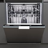 Telefunken Geschirrspüler 60 cm vollintegrierbar, Einbau Spülmaschine, 12 Maßgedecke, 6 Programme, AquaStop, Startzeitvorwahl, Auto-Door, leise 45 dB, Eco, höhenverstellbar, Besteckkorb, GEV6012D