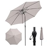 Sekey Sonnenschirm 300cm mit UV50+ Schutz, Wasserabweisend Gartenschirm mit Kurbelbedienung – Ideal für Garten, Balkon & Terrasse