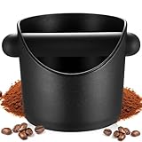 Espresso Abklopfbehälter für Siebträger, Kaffeesatz Abschlagbehälter für Siebträgerhalter, Kaffee Abklopfbehälter, Coffee Knock Box for Espresso Grounds für Küche Café Restaurant (Schwarz)