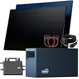 SUNNIVA® 1000W Balkonkraftwerk mit 2,01 kWh Speicher TSUN TSOL-DCU2000Lite, BIFAZIAL FULLBLACK komplett Steckdose, PV Solaranlage Komplettset mit Solarspeicher,2x 500W N-Type Glas-Glas Bifacial Module