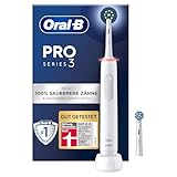 Oral-B PRO 3 3000 Elektrische Zahnbürste/Electric Toothbrush, 2 CrossAction Aufsteckbürsten, mit 3 Putzmodi und visueller 360° Andruckkontrolle für Zahnpflege, Geschenk Mann/Frau, weiß