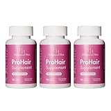 Hollywood Hair 3 x Pro Hair 90 Kapseln – Nahrungsergänzungsmittel für kräftiges Haar – Biotin – Kollagen – Spirulina – Schachtelhalm – Vitamine – Haar-Supplement – Zink – Brennnessel
