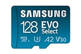 Samsung EVO Select (2024) microSD-Karte + SD-Adapter, 128 GB, Speicherkarte für Smartphone und Tablet, UHS-I U3, 4K UHD, Full HD, 160 MB/s Lesen, MB-ME128SA/EU