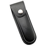 YHZNAGEM Messertasche, Taschenmesser Hülle Leder Klappmesser Taschenmesser Gürteltasche Etui Taschenmesser Etui mit Druckknopf und Schlaufe Messerscheide Tasche Schwarz