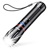 Blukar LED Taschenlampe Aufladbar, 2000 Lumen Extrem Helle Zoombares Taschenlampen mit 5 Lichtmodi und Langer Betriebsdauer, IPX6 Wasserdichte Handlampe für Camping, Wandern, Angeln, Outdoor, Notfäll