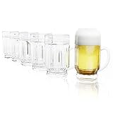 Stölzle Oberglas Bierkrug Donau / 6er Set Bierkrüge 0,3 Liter/Stabiler Bier Krug mit Schild/Biergläser 0,3 Liter aus Soda Lime Glas/Bierseidel 0,3l Spülmaschinengeeignet