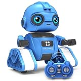 Dzxlin Roboter Spielzeug für Kinder – Wiederaufladbar, LED-Augen und Musik, RC-Roboter mit Gestensensor für ab 3 4 5 6 7 8 9 10 Jahre Jungen Geschenk （Blau）