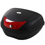 HOMCOM Motorradkoffer, Rollerkoffer für Motorräder, Roller, Mofas und Quads, 48 L Helmkoffer, Topcase, Schwarz, 59 x 43 x 33 cm